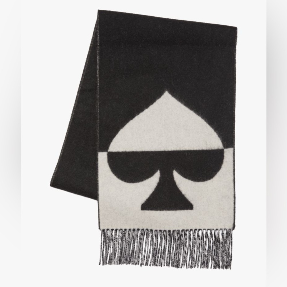 NWT Kate Spade Wool Cashmere Oversized Scarf - Black